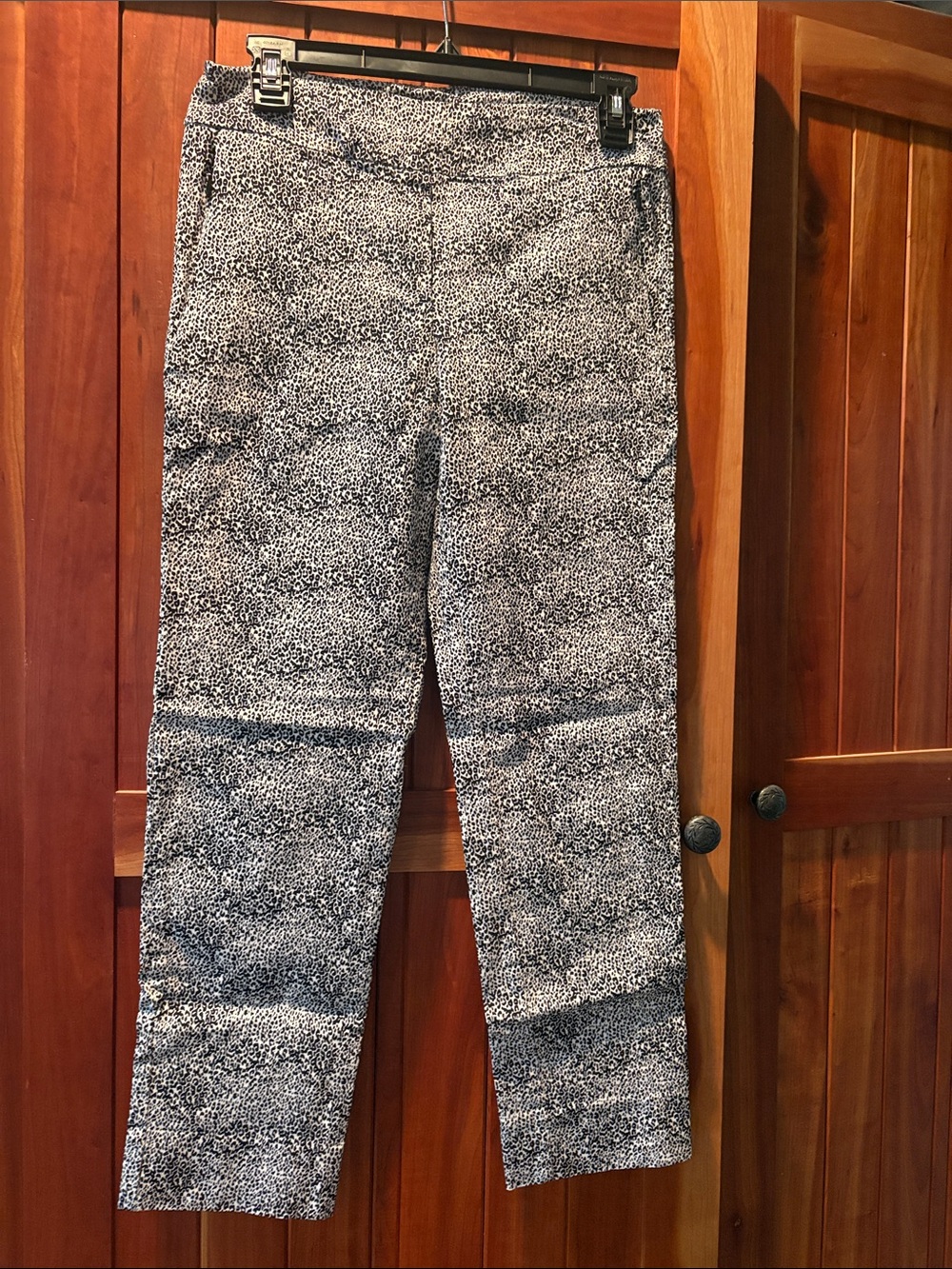 Margaret M Black & White Leopard Slimming Pant